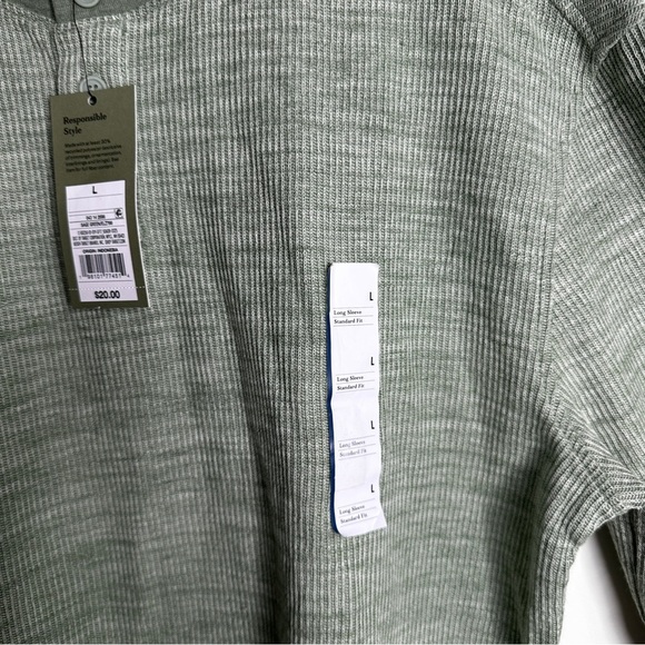 Goodfellow - Men’s Waffle Knit Long Sleeve Men’s Shirt Henley - Size Large NWT - Picture 4 of 9